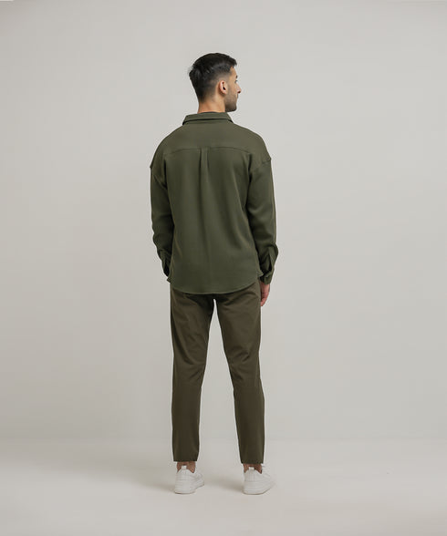 Men's Waffle Button Down Shirt